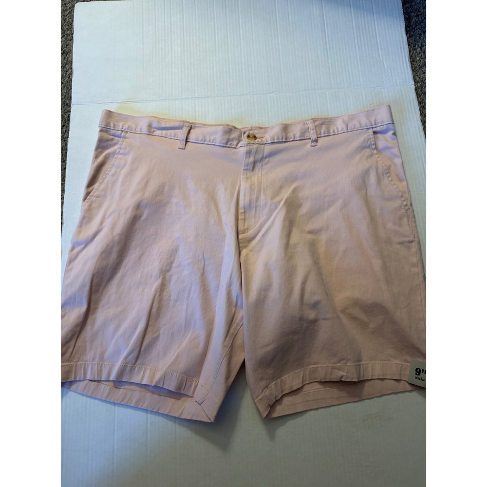 George Mens Flat Front Stretch Shorts Pink Cove Above The Knee 9 Inseam 44